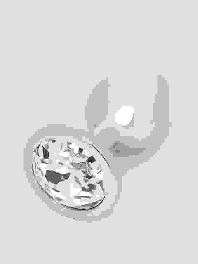 Lovehoney Luxury Crystal Stainless Steel Silver Butt Plug 2.5 Inch, Silver, hi-res